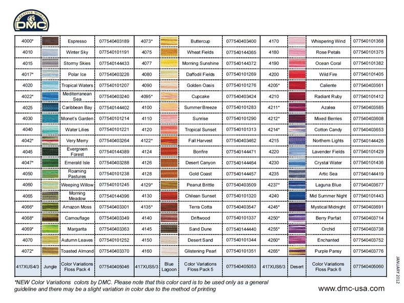 Finca Perle Cotton Color Chart