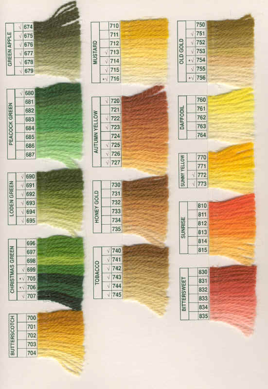 Paternayan Persian Yarn Color Chart